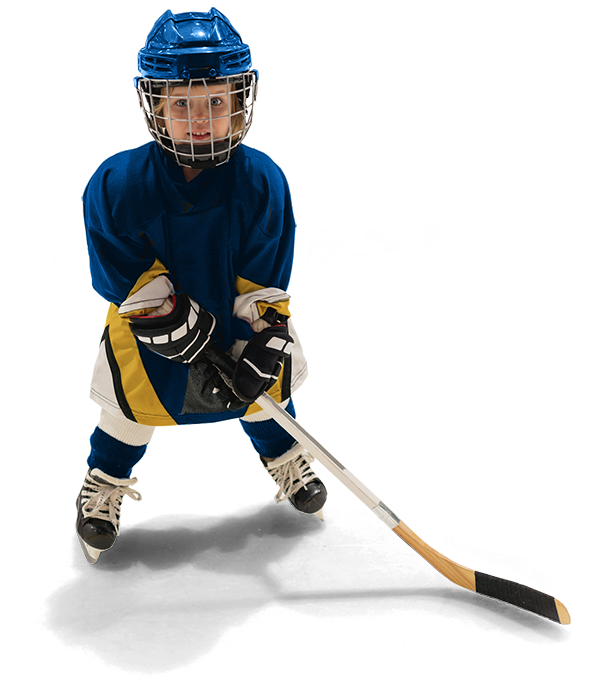 child playing hockey